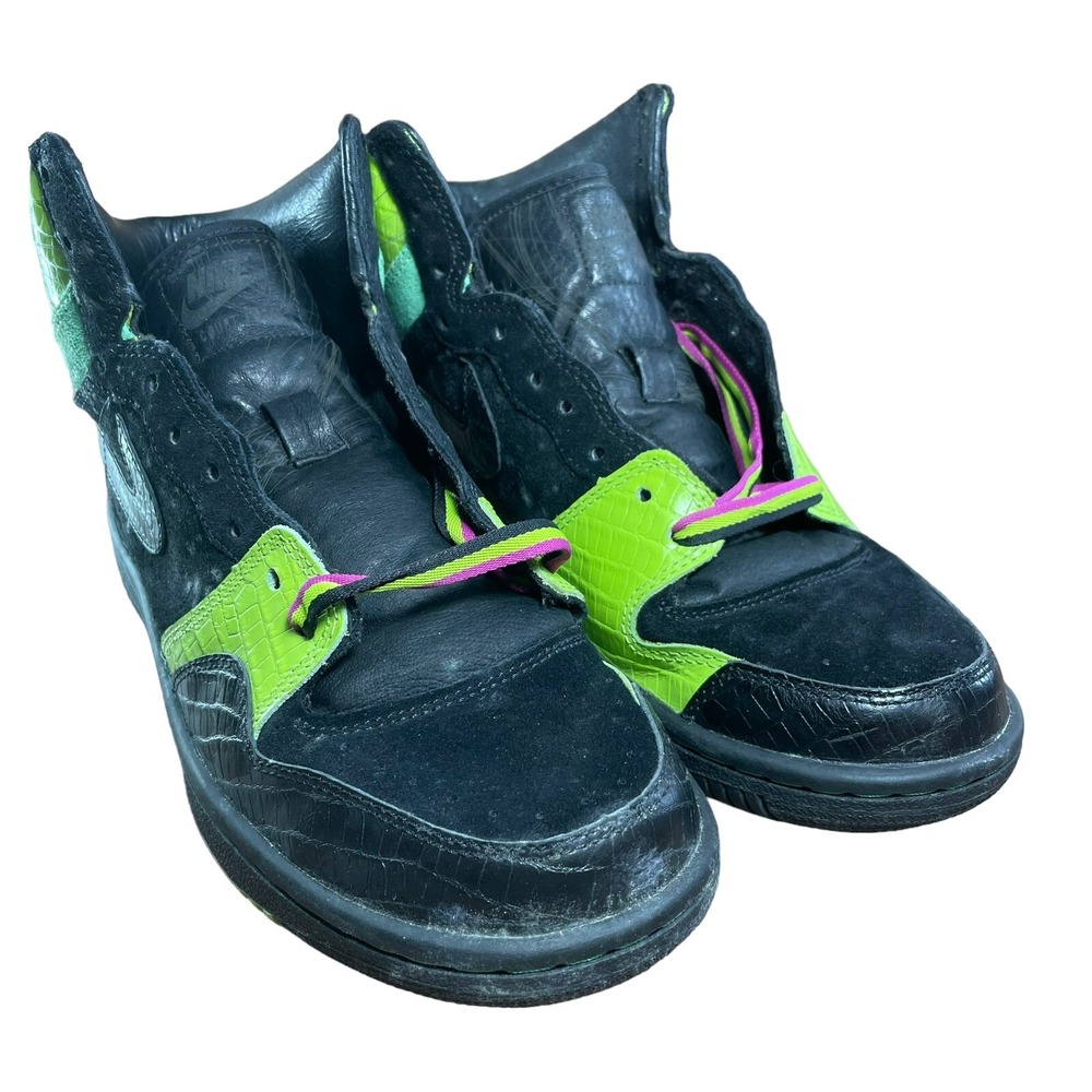 Nike Le Terme Swoosh Black and Green Sneakers‎ 313385-003 Men's SIZE 8.5 - Picture 4 of 13